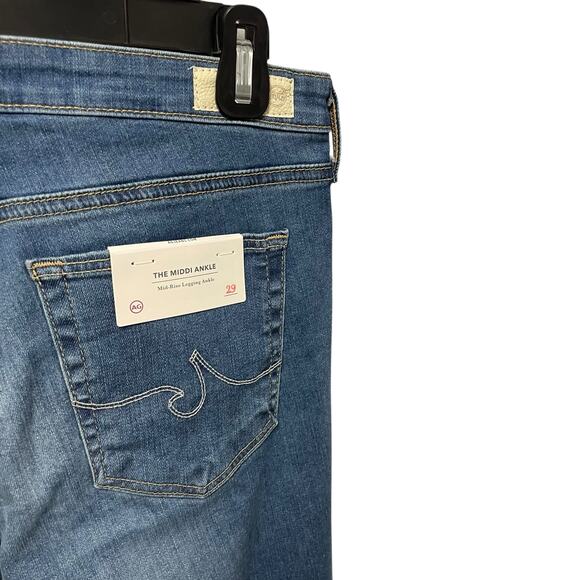 NWT Adriano Goldschmied Midi Ankle Mid Rise Legging Distressed Wash Denim 29 - Picture 5 of 9